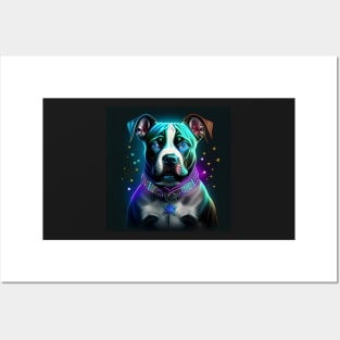 Glowing Staffy Posters and Art